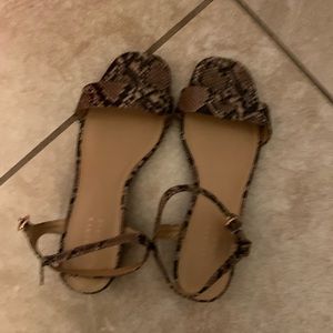 Snake like skin sandals, size 9, the brand is LC Lauren Conrad.